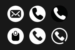 Telefon Symbol Sammlung. einfach schwarz und Weiß Telefon Anruf Symbol vektor