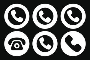 telefon ikon samling. enkel svart och vit telefon ring upp symbol vektor