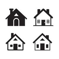 Haus Symbol Satz. schwarz Haus Symbol einstellen auf Weiß Hintergrund. Illustration vektor