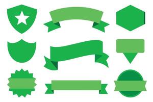 samling av grön band taggar märken och etiketter isolerat vit bakgrund vektor