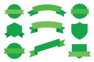 samling av grön band taggar märken och etiketter isolerat vit bakgrund vektor