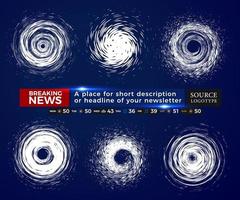 uppsättning orkanikoner med nyhetslinjeinfografik, tyfon och tornadografik, isolerad vektorillustration vektor