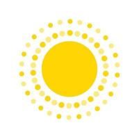 sommar symbol. solen modern ikon. prickar och punkter solig cirkelform. isolerade vektor logotyp koncept på vit bakgrund