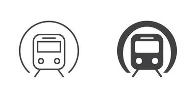 Metro Zug Symbol im eben Stil. U-Bahn Illustration auf isoliert Hintergrund. Transport Zeichen Geschäft Konzept. vektor