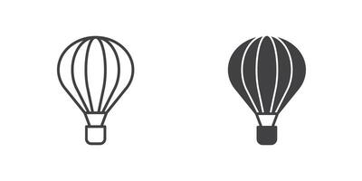 heiß Luft Ballon Symbol im eben Stil. Aerostat Illustration auf isoliert Hintergrund. Transport Zeichen Geschäft Konzept. vektor