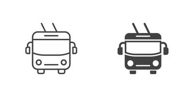 Obus Symbol im eben Stil. elektrisch Bus Illustration auf isoliert Hintergrund. Transport Zeichen Geschäft Konzept. vektor