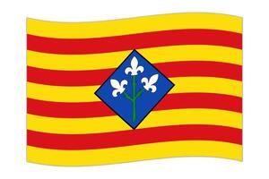 vinka flagga av lleida, administrativ division av Spanien. illustration. vektor
