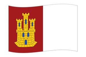 winken Flagge von Castilla la Mancha, administrative Aufteilung von Spanien. Illustration. vektor