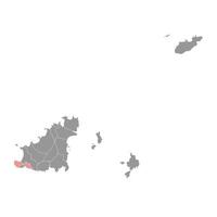 torteval Pfarreien Karte, administrative Aufteilung von Guernsey. Illustration. vektor