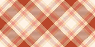 festlich Textil- Tartan nahtlos, andere Muster Stoff. zerkratzt Textur Plaid Hintergrund prüfen im rot und Orange Farben. vektor