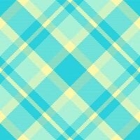 aqua prüfen Tartan Hintergrund, azul nahtlos Plaid Textil. irisch Stoff Muster Textur im cyan und Licht Farben. vektor