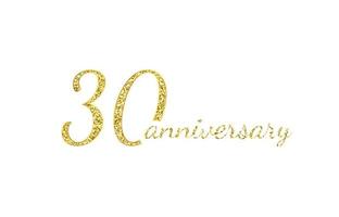 30 års logotyp koncept. 30-års födelsedag ikon. isolerade gyllene siffror på svart bakgrund. vektor illustration. eps10.