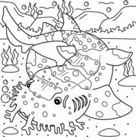 Wobbegong Hai Färbung Seite zum Kinder vektor