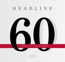 60-jähriges Jubiläum Banner-Vorlage, Zeitschriften-Cover-Design-Vorlage, Veröffentlichung zum sechzigsten Jubiläum, Geschäftsgeburtstagsplakat, Vektorillustration vektor