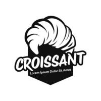 Illustration von ein Bäckerei Geschäft Logo Symbol, mit Zuhause gemacht Croissant vektor