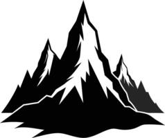 berg silhuett svart och vit design vektor