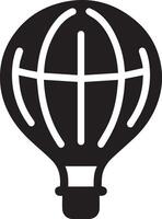 minimal luft ballong ikon silhuett svart Färg vit bakgrund 2 vektor