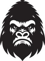 wütend Gorilla Heulen Gesicht Logo Silhouette , schwarz Farbe Silhouette 8 vektor