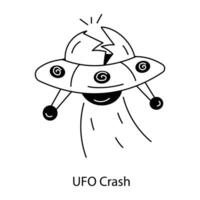 trendig UFO krascha vektor