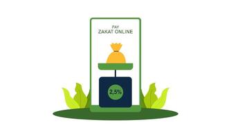 Zahlen zakat oder online zakat Anwendung zum islamisch Ramadan Konzept vektor