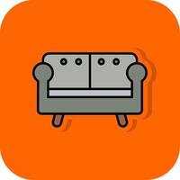 Sofa gefüllt Orange Hintergrund Symbol vektor