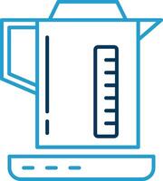 elektrisk vattenkokare linje blå två Färg ikon vektor
