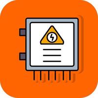 Sicherung Box gefüllt Orange Hintergrund Symbol vektor