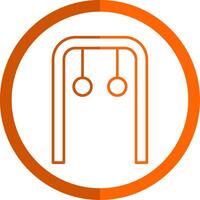 Gymnastik- Ringe Linie Orange Kreis Symbol vektor