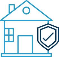 Zuhause Versicherung Linie Blau zwei Farbe Symbol vektor