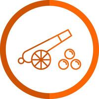 Kanone Linie Orange Kreis Symbol vektor
