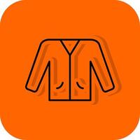 Jacke gefüllt Orange Hintergrund Symbol vektor