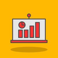 Statistiken gefüllt Schatten Symbol vektor