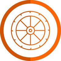 Rad Linie Orange Kreis Symbol vektor