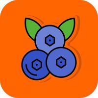 blåbär fylld orange bakgrund ikon vektor
