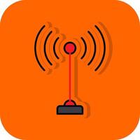 Antenne gefüllt Orange Hintergrund Symbol vektor