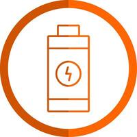 batteri linje orange cirkel ikon vektor