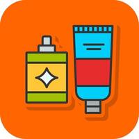 Hygiene Produkt gefüllt Orange Hintergrund Symbol vektor