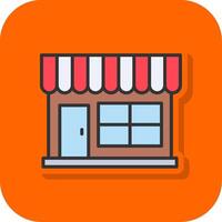 Lebensmittelgeschäft Geschäft gefüllt Orange Hintergrund Symbol vektor