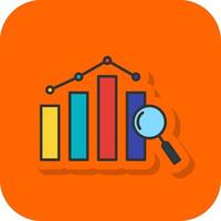 Analyse gefüllt Orange Hintergrund Symbol vektor