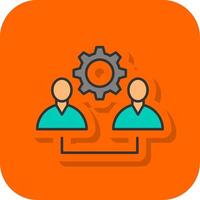 Mannschaft Arbeit gefüllt Orange Hintergrund Symbol vektor
