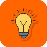 Licht Birne gefüllt Orange Hintergrund Symbol vektor