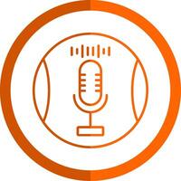 Stimme Recorder Linie Orange Kreis Symbol vektor