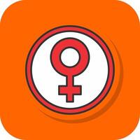 weiblich Symbol gefüllt Orange Hintergrund Symbol vektor