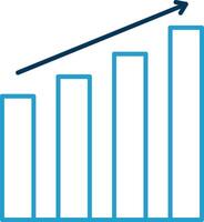 Bar Graph Linie Blau zwei Farbe Symbol vektor