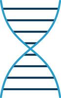 DNA Linie Blau zwei Farbe Symbol vektor