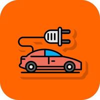 elektrisch Auto gefüllt Orange Hintergrund Symbol vektor