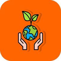 hållbar utveckling fylld orange bakgrund ikon vektor