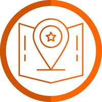 Geographisches Positionierungs System Linie Orange Kreis Symbol vektor