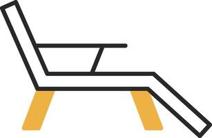 Deck Stuhl gehäutet gefüllt Symbol vektor