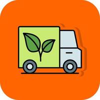 nachhaltig Transport gefüllt Orange Hintergrund Symbol vektor